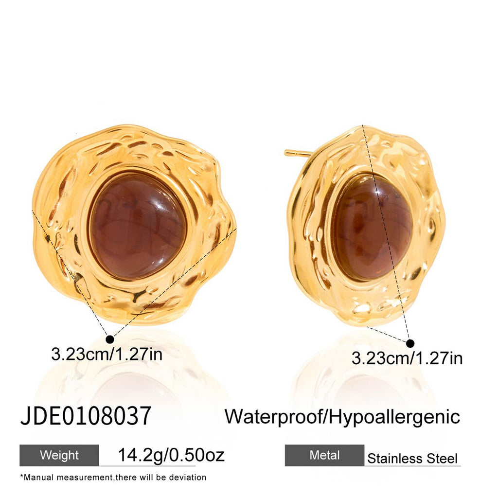 Resin Stainless Steel Bracelet in Gold-Tone with a refined design profile