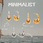 Stainless Steel Earrings in Gold-Tone — Polished Silhouette featuring contemporary detailing
