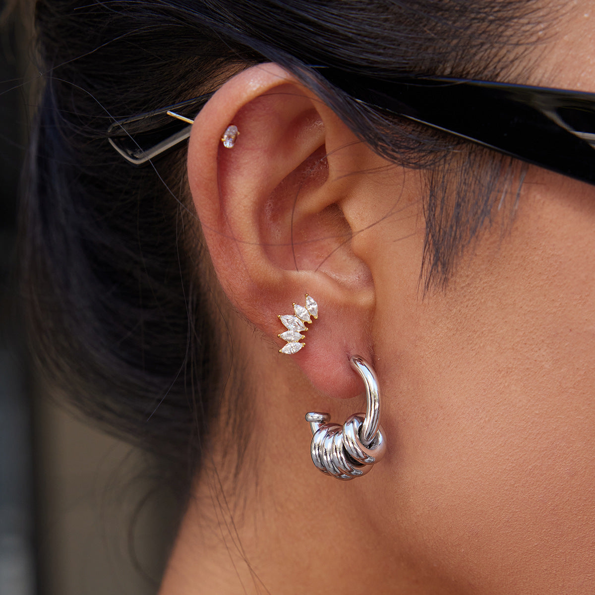 Stainless Steel Earrings in Gold-Tone — Polished Silhouette for private-label fashion jewelry buyers