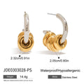 Stainless Steel Earrings in Gold-Tone — Polished Silhouette styled for independent jewelry boutiques