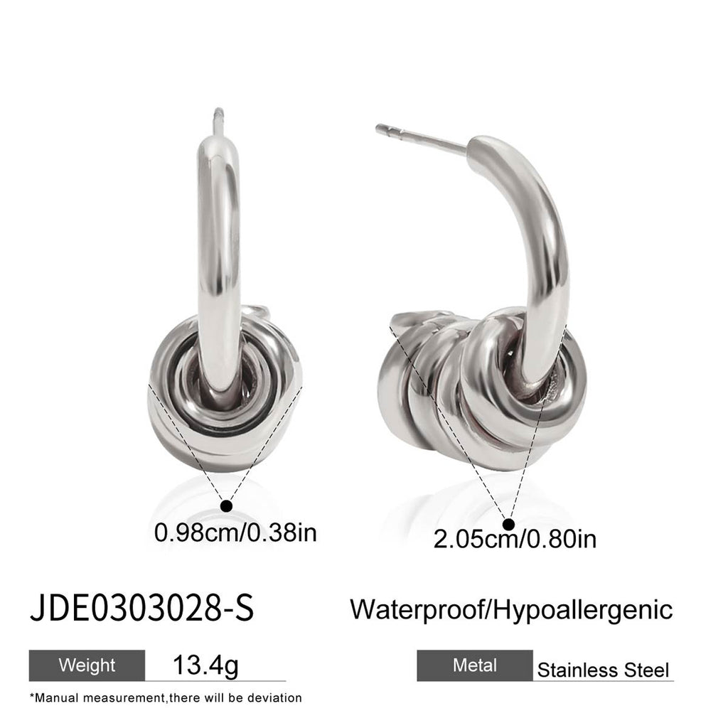Stainless Steel Earrings in Gold-Tone — Polished Silhouette featuring contemporary and a gold-tone finish