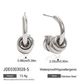 Stainless Steel Earrings in Gold-Plated — Polished Silhouette — close-up detail — jewelry finish and design detail