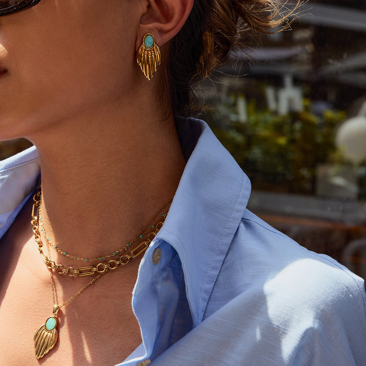 Stainless Steel Necklace in Gold-Tone — Modern Classic for boutique wholesale jewelry collections
