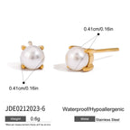 Gold-Tone Stainless Steel Pearl Hoop Earrings styled for independent jewelry boutiques