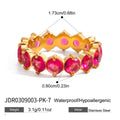 Gold-Plated Stainless Steel Ring with Cubic Zirconia Detail — alternate product view — jewelry finish and design detail