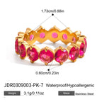Gold-Tone Stainless Steel Ring with Cubic Zirconia Detail styled for independent jewelry boutiques