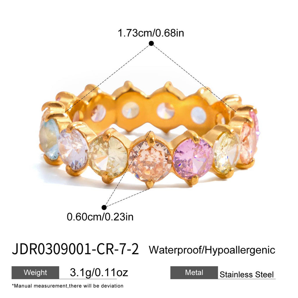 Gold-Tone Stainless Steel Ring with Cubic Zirconia Detail for curated everyday jewelry assortments