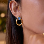 Resin Gold-Tone Stainless Steel Stud Earrings featuring stud detailing
