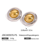 18K Gold-Tone Minimalist Stainless Steel Hoop Earrings with a hoop design profile