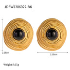 18K Gold-Tone Minimalist Stainless Steel Hoop Earrings featuring minimalist and a gold-tone finish