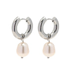 Freshwater Pearl Pendant Stainless Steel Necklace in Gold-Tone styled for independent jewelry boutiques
