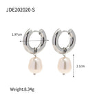 Freshwater Pearl Pendant Stainless Steel Necklace in Gold-Tone with a pendant design profile