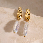 Gold-Tone Stainless Steel Pearl Stud Earrings — Thoughtful Design for private-label fashion jewelry buyers