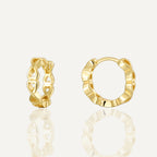 14K Gold-Plated 925 Sterling Silver Heart Openwork Stud Earrings — front view