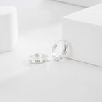 925 Sterling Silver Star Circle Zircon Earrings — material and finish close-up