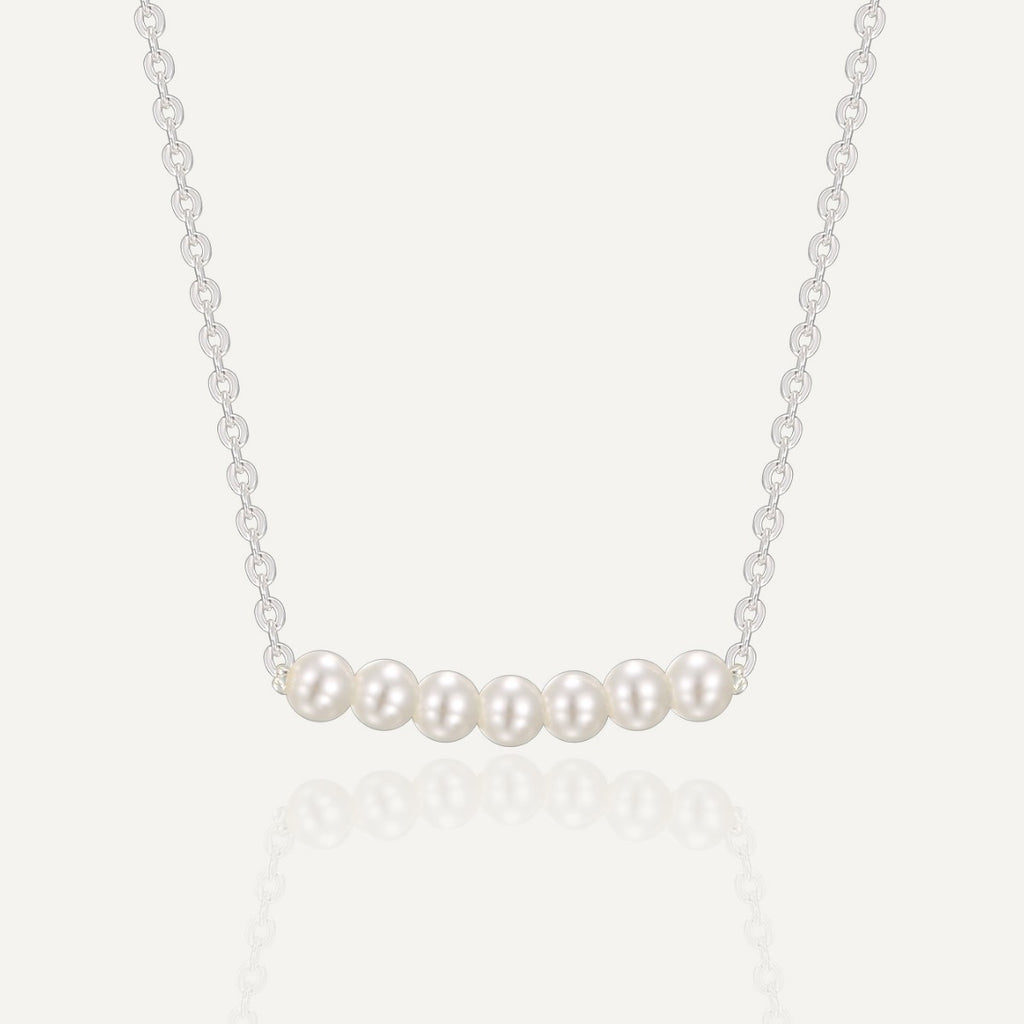 925 Sterling Silver Beaded Pendant Chain Necklace — front view