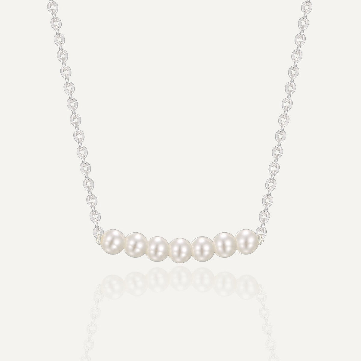 925 Sterling Silver Beaded Pendant Chain Necklace — front view