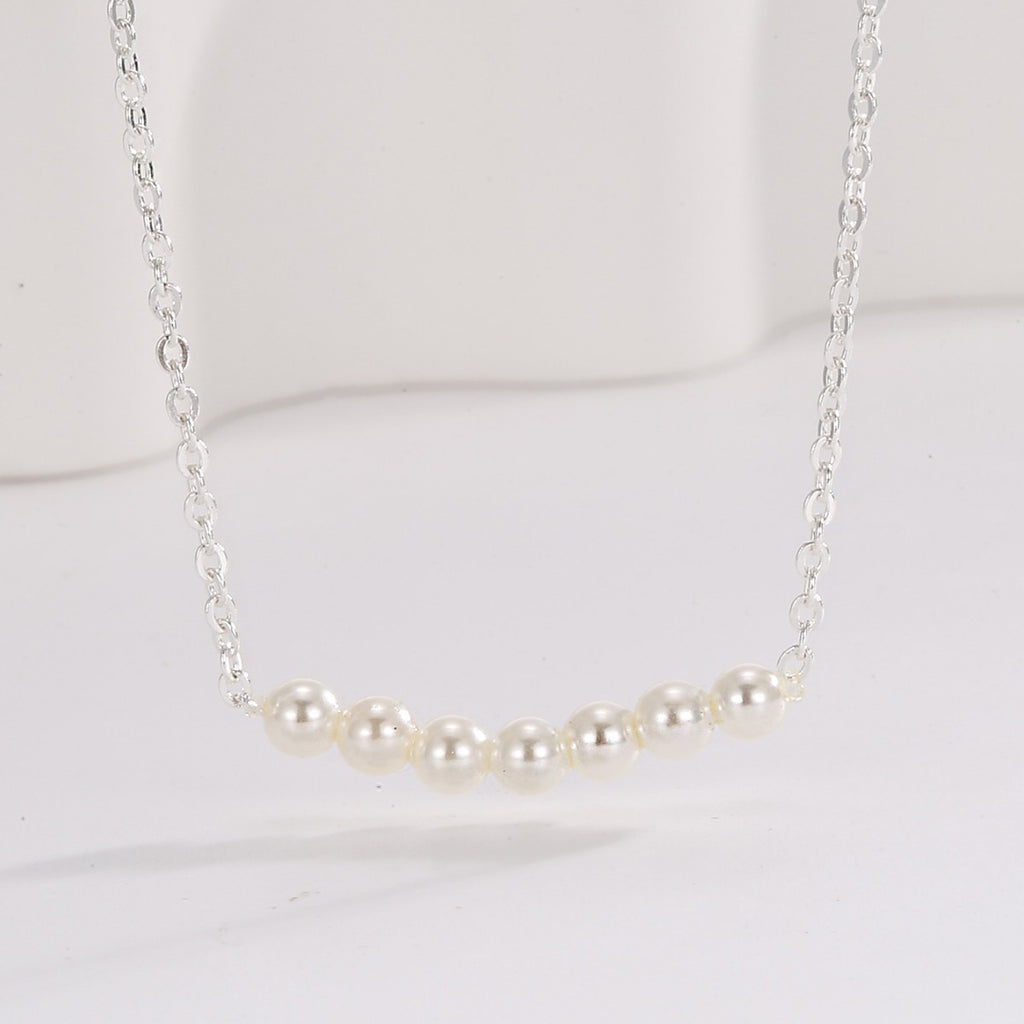 925 Sterling Silver Beaded Pendant Chain Necklace — material and finish close-up