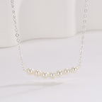925 Sterling Silver Beaded Pendant Chain Necklace — material and finish close-up