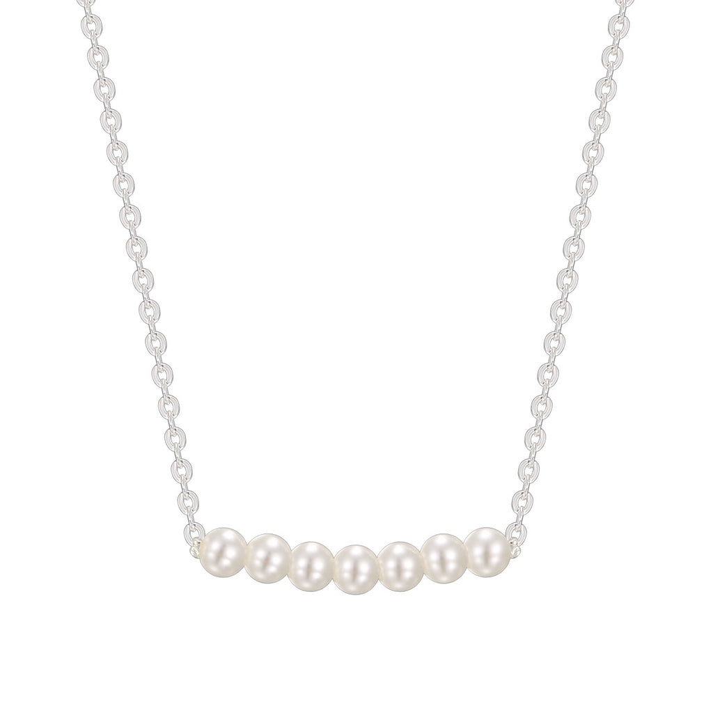 925 Sterling Silver Beaded Pendant Chain Necklace — surface finish detail